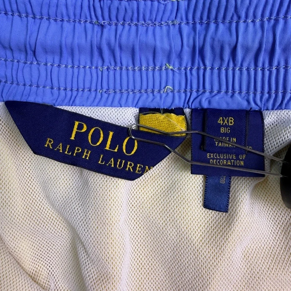 Polo Ralph Lauren Swim Trunks Mens 4XB Yellow Mesh Lined Pony Logo Summer Beach
